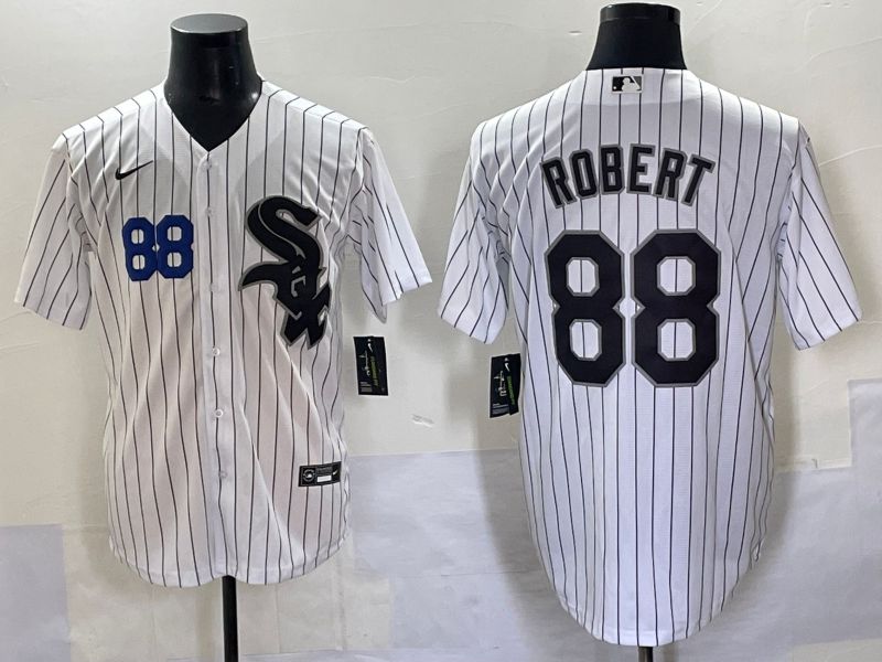 Men 2025 Chicago White Sox #88 Robert White Stripe Game Nike MLB Jersey style 7037